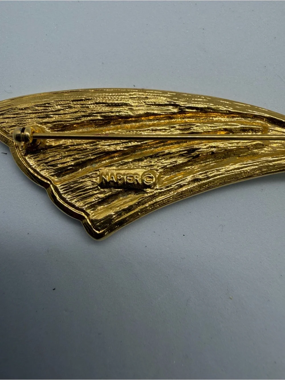Vintage Gold-Tone Crystal Wing Brooch - Women's Jewelry